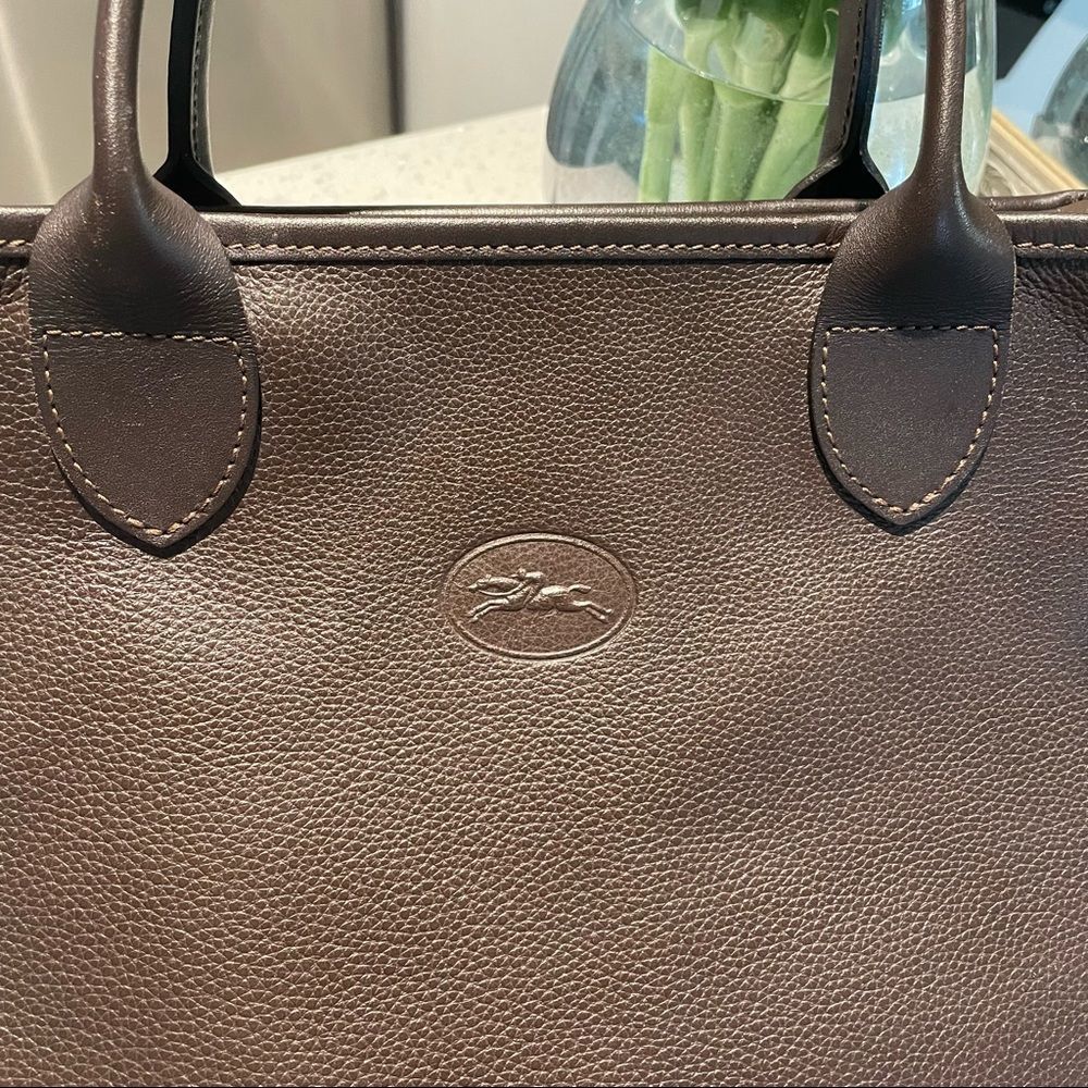 Longchamp Brown Leather Tote Bag - Picture 2 of 16